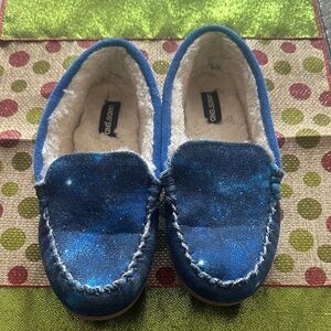 Lands' End Kids Starry Blue Slippers